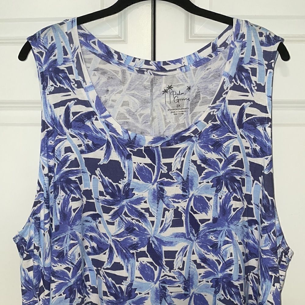 Palm Grove sleeveless dress size 2x - Picture 2 of 5